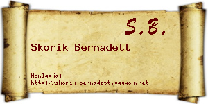 Skorik Bernadett névjegykártya